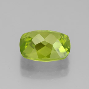 Péridot vert naturelle coupe coussin, 3,03 ct, VS