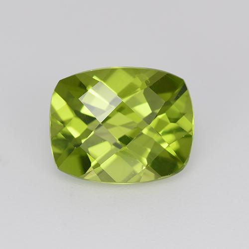 Péridot vert naturelle coupe coussin, 2,94 ct, VS
