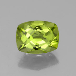 Péridot vert naturelle coupe coussin, 2,06 ct, VS