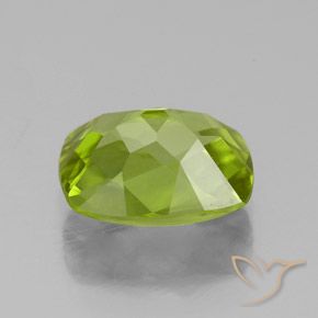 Péridot Vert jaunâtre naturelle Coussin, 2.29 ct, VS