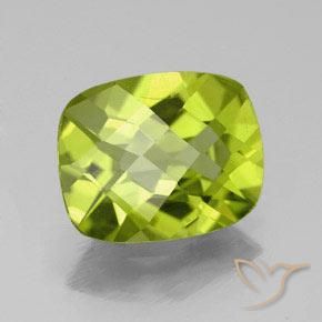 Péridot vert naturelle coupe coussin, 2,73 ct, VS