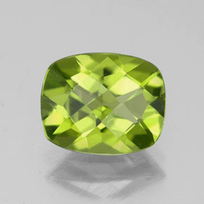 Péridot vert naturelle coupe coussin, 2,82 ct, VVS-VS