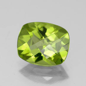 Péridot vert naturelle coupe coussin, 2,82 ct, VVS-VS