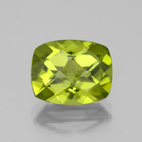Péridot vert naturelle coupe coussin, 3,00 ct, VS