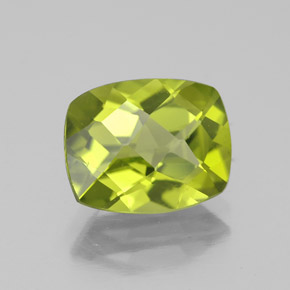 Péridot vert naturelle coupe coussin, 3,00 ct, VS