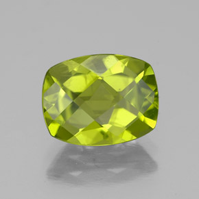 Péridot vert naturelle coupe coussin, 2,50 ct, VS