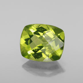 Péridot vert naturelle coupe coussin, 2,65 ct, VS-SI