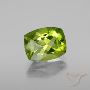 Péridot Vert éclatant naturelle Coussin, 2.84 ct, VS-SI
