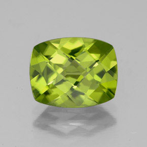 Péridot vert naturelle coupe coussin, 2,63 ct, VS