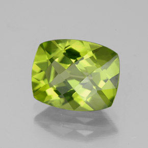 Péridot vert naturelle coupe coussin, 2,63 ct, VS
