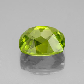 Péridot vert naturelle coupe coussin, 3,26 ct, VS-SI