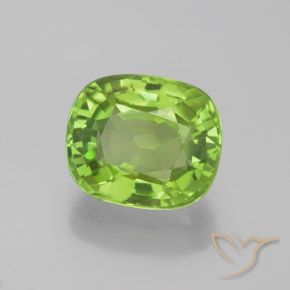 Péridot Vert moyen naturelle Coupe coussin, 2.16 ct, VS