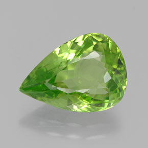 Péridot Vert éclatant naturelle En forme de poire, 5.16 ct, VS