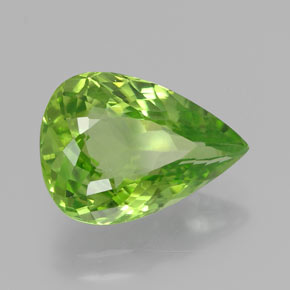 Péridot Vert éclatant naturelle En forme de poire, 5.16 ct, VS