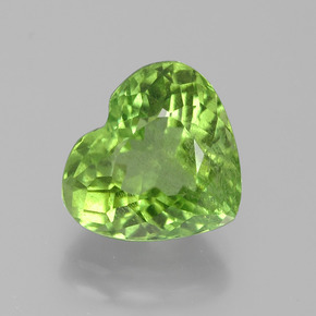 Péridot vert naturelle forme de coeur, 4,15 ct, VS-SI