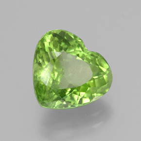 Péridot vert naturelle forme de coeur, 4,15 ct, VS-SI