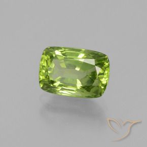 Péridot Vert moyen naturelle Coussin, 1.98 ct, VS