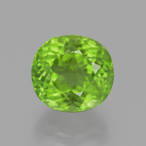 Péridot vert naturelle coupe ovale, 5,37 ct, VS-SI