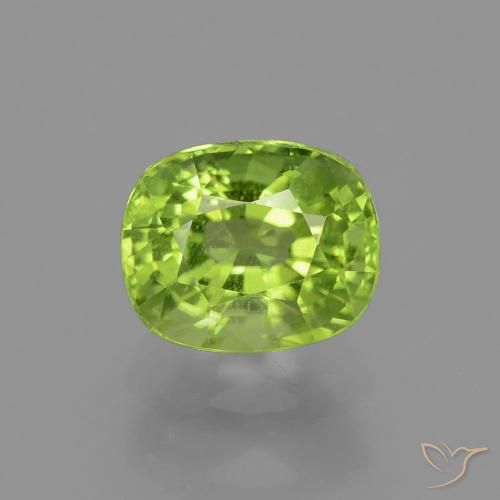 2.18ct Naturel Vert jaunâtre Péridot, Coussin, VS