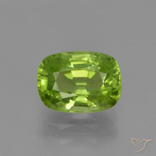 2.04ct Naturel Vert jaunâtre Péridot, Coussin, VS