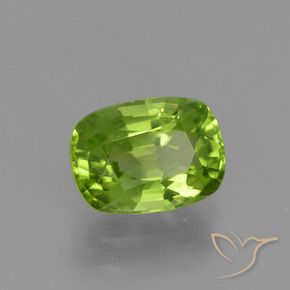 Péridot Vert jaunâtre naturelle Coussin, 2.04 ct, VS