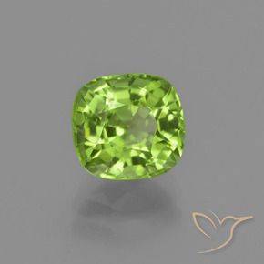 Péridot Vert éclatant naturelle Coussin, 1.98 ct, VS