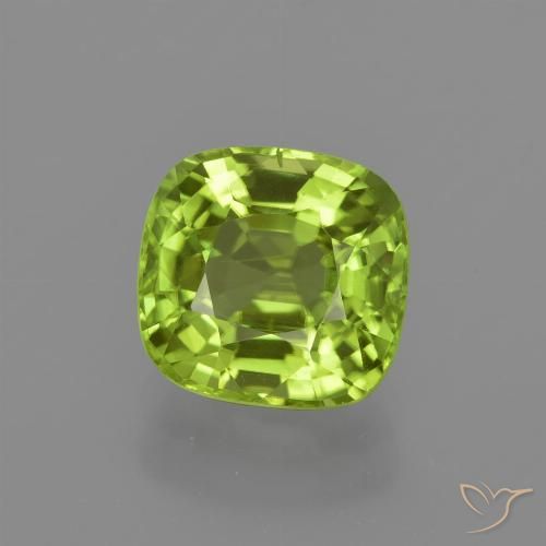 2.21ct Naturel Vert moyen Péridot, Coussin, VS