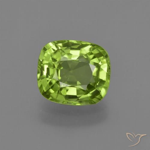 2.34ct Naturel Vert jaunâtre Péridot, Coussin, VS