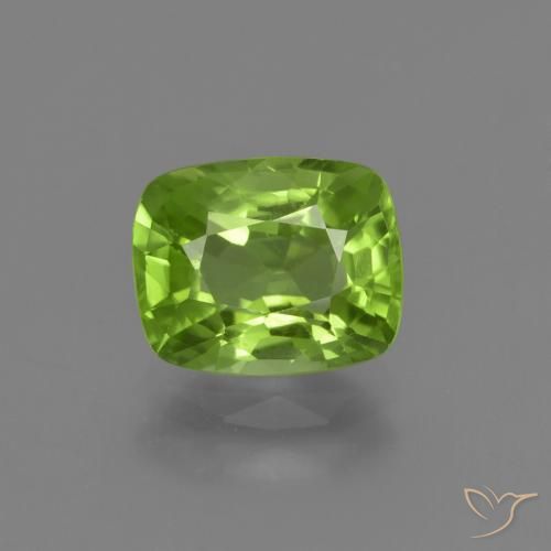 2.12ct Naturel Vert moyen Péridot, Coussin, VS
