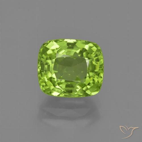 2.59ct Naturel Vert jaunâtre Péridot, Coussin, VS