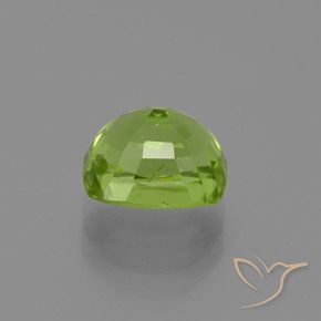 Péridot Vert jaunâtre naturelle Coussin, 2.59 ct, VS