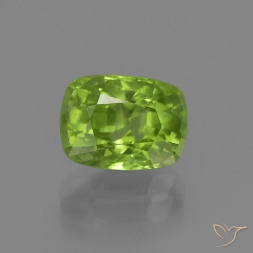 Péridot Vert éclatant naturelle Coupe coussin, 2.38 ct, VS