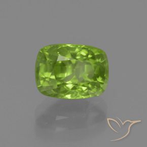 Péridot Vert éclatant naturelle Coupe coussin, 2.38 ct, VS