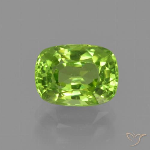 2.06ct Naturel Vert éclatant Péridot, Coussin, VS