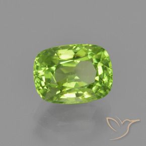 Péridot Vert éclatant naturelle Coussin, 2.06 ct, VS