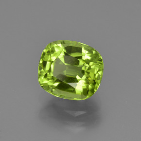 Péridot vert naturelle coupe coussin, 2,48 ct, VS