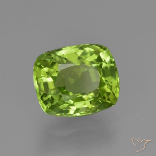 Péridot Vert éclatant naturelle Coussin, 1.97 ct, VS