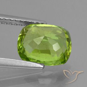 Péridot Vert moyen naturelle Coussin, 2.62 ct, VS