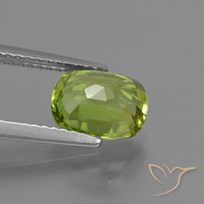 Péridot Vert moyen naturelle Coussin, 2.22 ct, VS