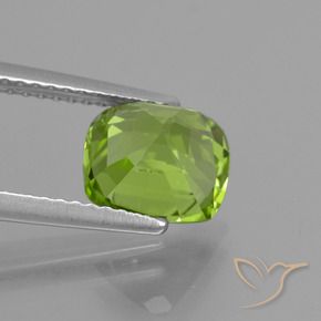 Péridot Vert moyen naturelle Coussin, 2.35 ct, VS