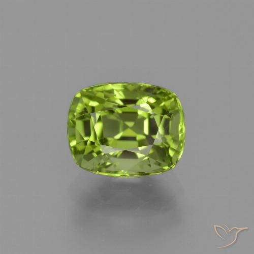 2.22ct Naturel Vert moyen Péridot, Coussin, VS