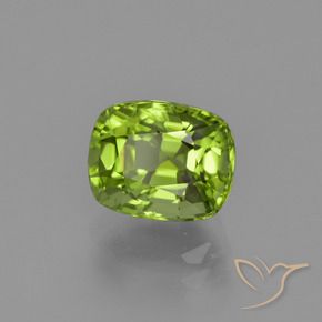 Péridot Vert moyen naturelle Coussin, 2.22 ct, VS