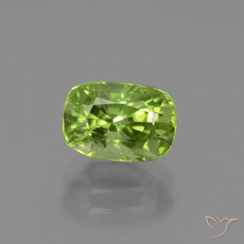2.00ct Naturel Vert jaunâtre Péridot, Coussin, VS