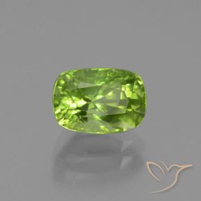 Péridot Vert jaunâtre naturelle Coussin, 2.00 ct, VS