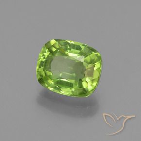 Péridot Vert moyen naturelle Coussin, 2.13 ct, VS