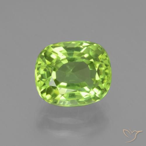 2.26ct Naturel Vert éclatant Péridot, Coussin, VS