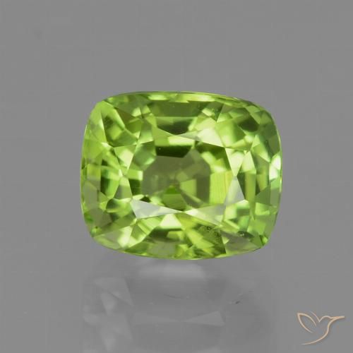 2.10ct Naturel Vert jaunâtre Péridot, Coussin, VVS-VS