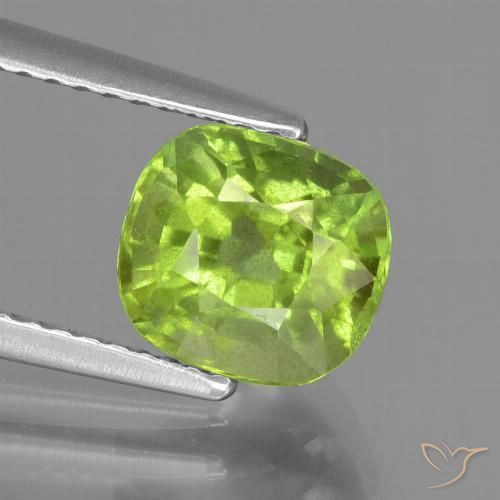2.04ct Naturel Vert jaunâtre Péridot, Coussin, VS