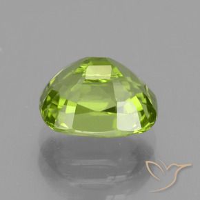 Péridot Vert jaunâtre naturelle Coussin, 2.38 ct, VS