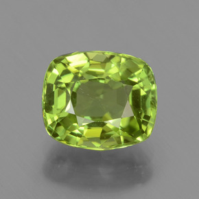 Péridot Vert éclatant naturelle Coupe coussin, 2.24 ct, VVS-VS